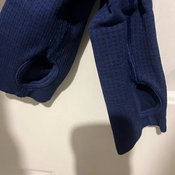 Gymshark Vital Seamless 2.0 High Neck Midi Crop Top in stellar blue marl - Picture 6 of 6